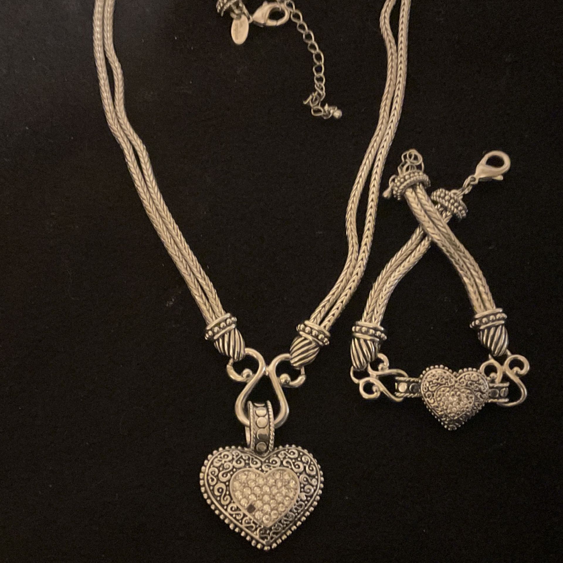20” SilverTone Necklace Set With Matching 7” Bracelet,By Lia Sophia