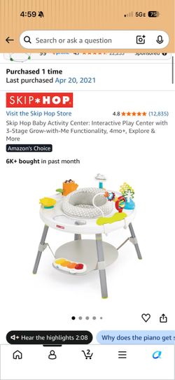 Skip hop activity center for babies
