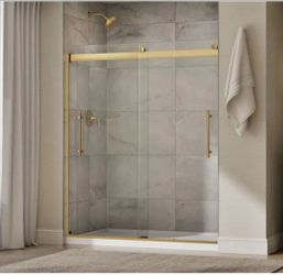 Elmbrook 55-60 in. W x 74 in. H Sliding Frameless Shower Door in Vibrant Brushed Moderne Brass with 5/16 in. Thick Glass
La estoy vendiendo en ese pre
