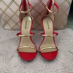 Red Bebe Heels