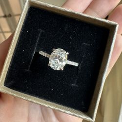 Engagement Ring 2.7ct Moissanite 925 Sterling Silver - Size 7