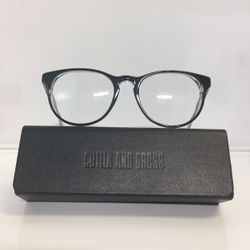 New Cutler and Gross 1208 Box Black/clear Plastic Eyeglasses 53mm