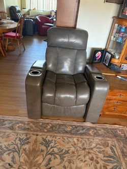 Leather electric recliner