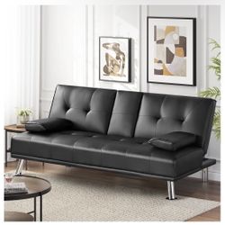 Faux Leather Futon 