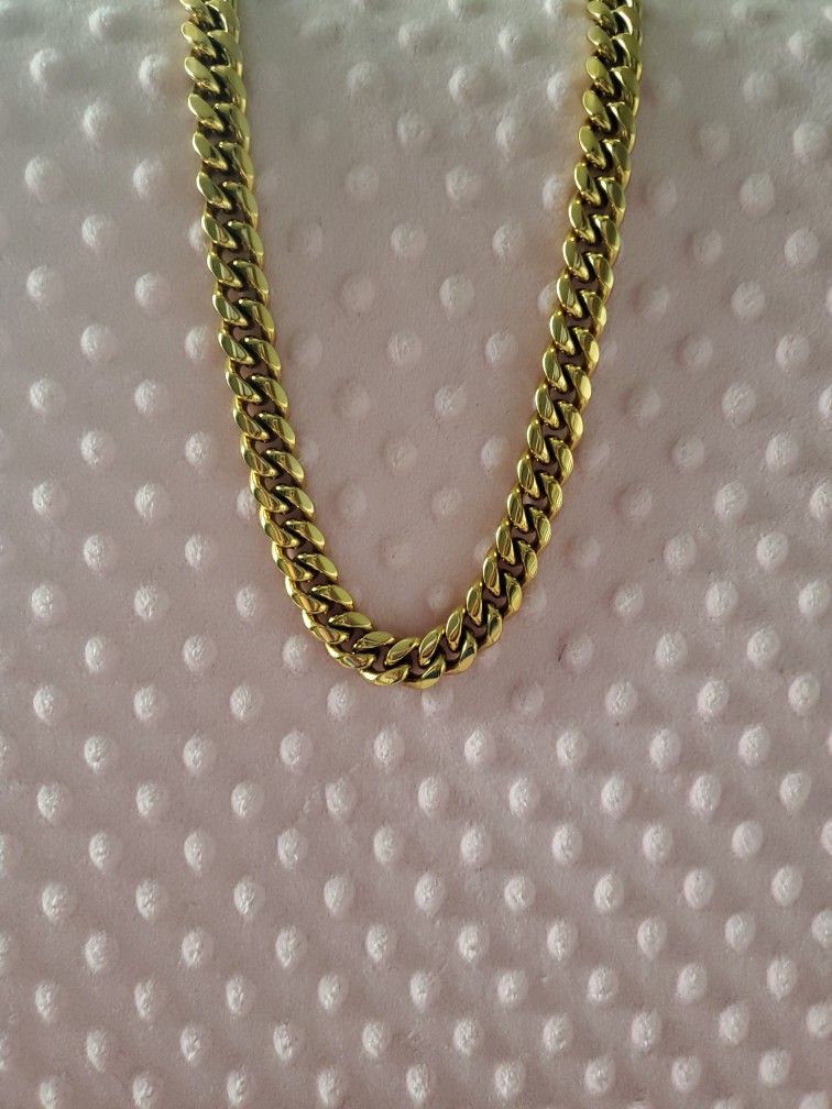 14k Gold  Stainless steel chain