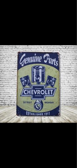 Chevrolet Vintage Style Antique Collectible Tin Metal Sign Wall Decor