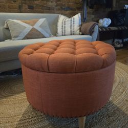 Ottoman Orange/Red With Large Storage Space $80 OBO