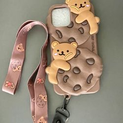 NEW iPhone 12/12Pro Case 3D Cookie Bear