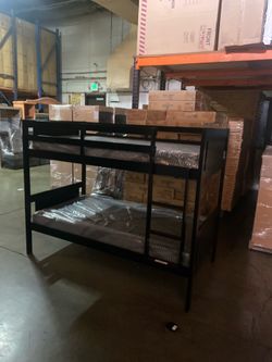 Twin over twin bunk bed. White or espresso. Assembly required. Assembly not included. Taxes included. Free delivery.  Bunk Bed only without Assembly-$