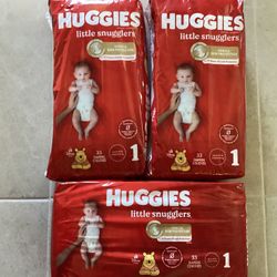 Huggies Little Snuggler Baby Diapers Size 1  33ct  In Sealed Bags $8.00 each-  All 4  $30.00