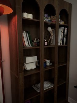 Tall Oak Display Shelf Storage
