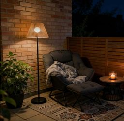 Solar Outdoor Floor Lamp with Rattan Shade, Adjustable Height
Auto Dusk-to-Dawn Sensor, 3 Height Settings, No Tools Required, Indoor & Outdoor Use, Wa