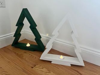 Wooden Desk Xmas Trees