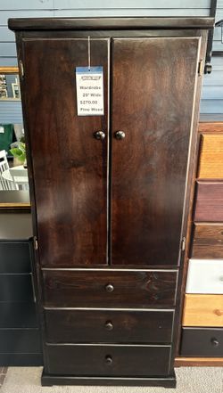 Wardrobe Pine Wood 29” Wide