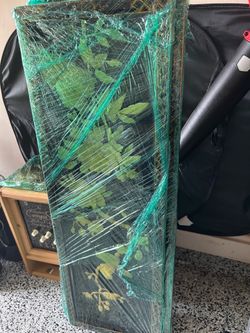 These are Vintage Chinese Black Lacquer Wall Panels featuring hand-painted floral and bird designs in https://offerup.com/redirect/?o=cmVsaWVmLlN0eWxl