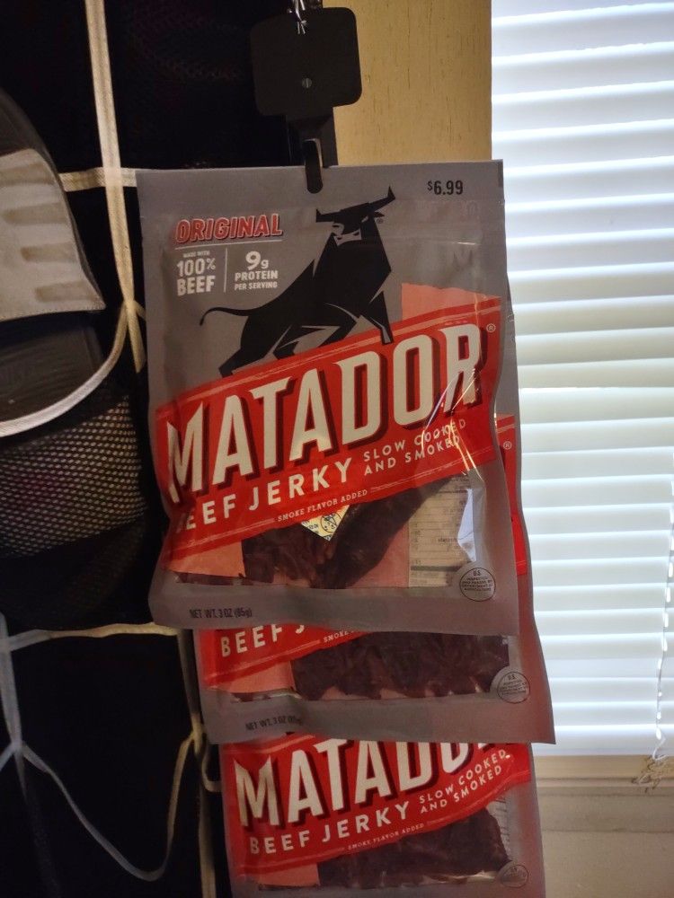 Matador Beef Jerky Unopened And Fresh Printed Sales Price On Bag Is 6.99 Have 6 Bags Gonna Give Someone A Deal On Asking 20 For All Six That 4 Dollar 