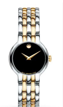 Movado Veturi Quartz  Classic Two-Tone Black Dial Women's Watch