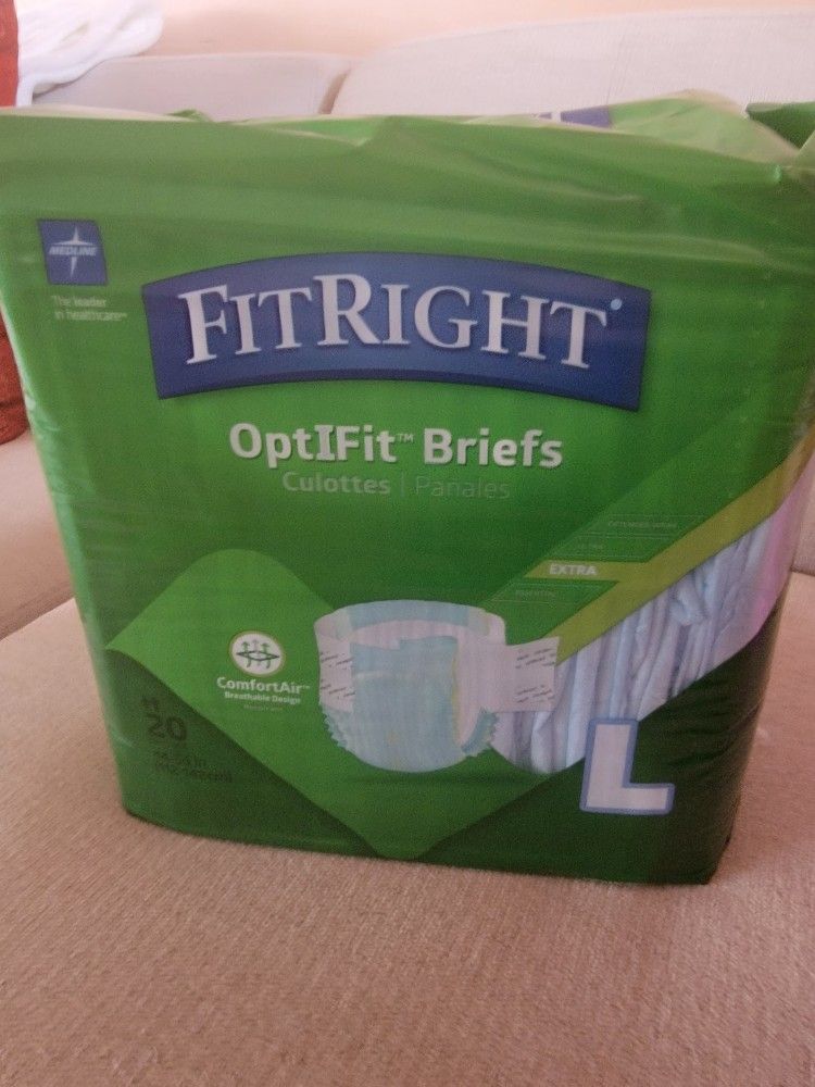 FitRight OptiFit Adult Diapers, Size Large
