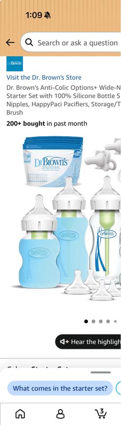 Dr Brown glass bottle kit