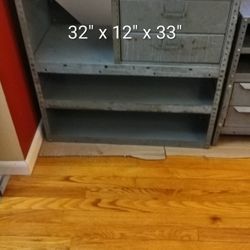 Heavy Steel Shelving With Drawer – 32" x 12" x 33" $250