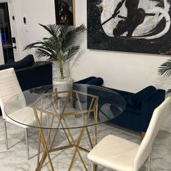 2 White Leather Chairs 