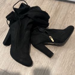Black Thigh High Boots