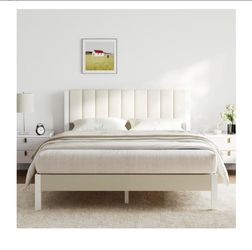 Novilla Full Bed Frame with Piano Keys Headboard and Footboard, Metal Platform Bed Frames Full Size, No Box Spring Needed, Easy Assembly, Steel Slats