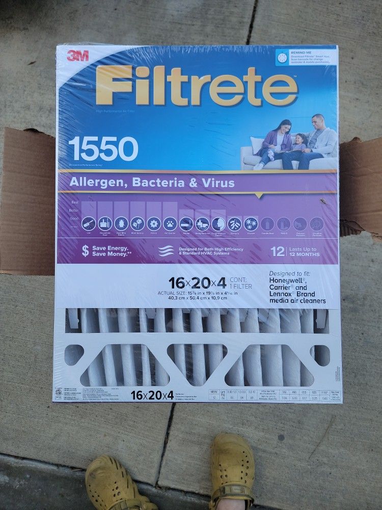 3M Filtrete 16x20x4 Air Filters Qty 2 New