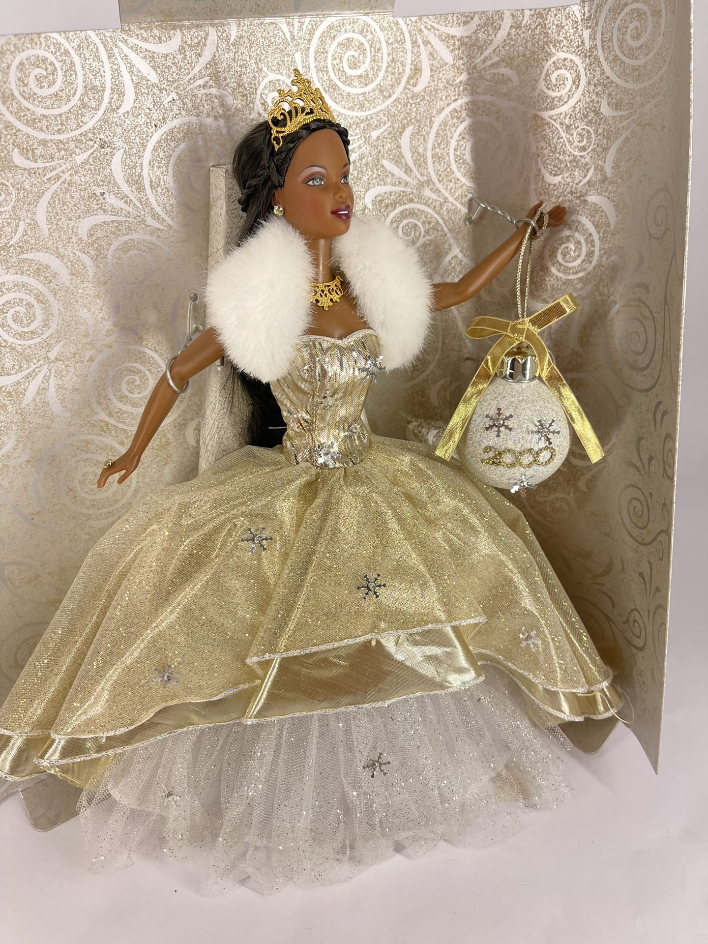2000s Special Edition Celebration Barbie African American Doll Gold Dress