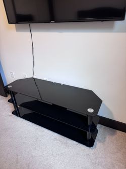 Tv Stand Glass -black