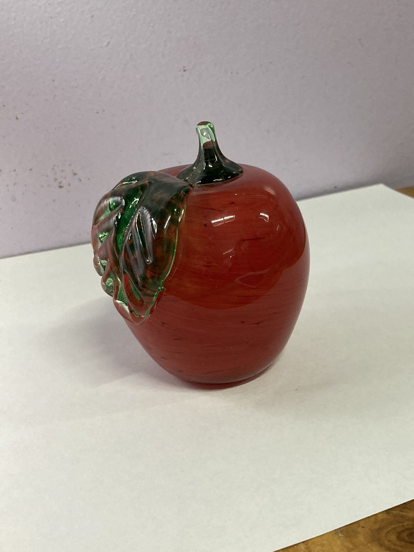 Solid Glass Apple, Paperweight, Teacher Gift