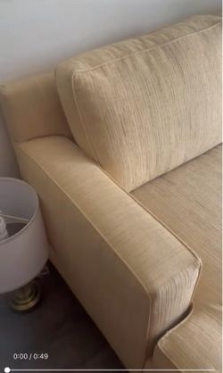 Vintage feathered sofa 90x 35 brand new fabric.
