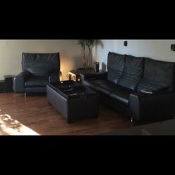 Leather Couch and Side Chair 