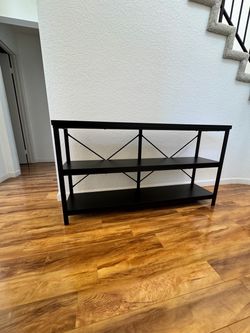 Black Sofa Table With Storage Shelves
