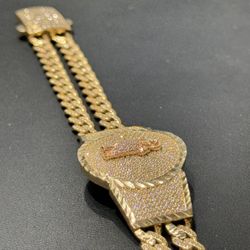 Italian 14k Gold San Judas Bracelet