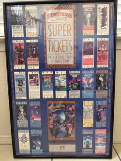Seagram's Coolers Super Tickets Super Bowl Framed Poster 36" x 24" NFL