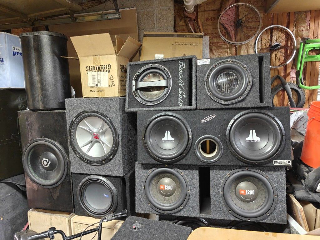 Lots And Lots Of Car Audio Subs Amps Complete Packages
