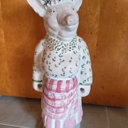 Art Cast CHEF PIG Painted Plaster Sculpter/ Statue 24" tall ☆ Oak Lawn 