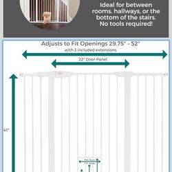 41” Tall, Adjustable width Pet Gate