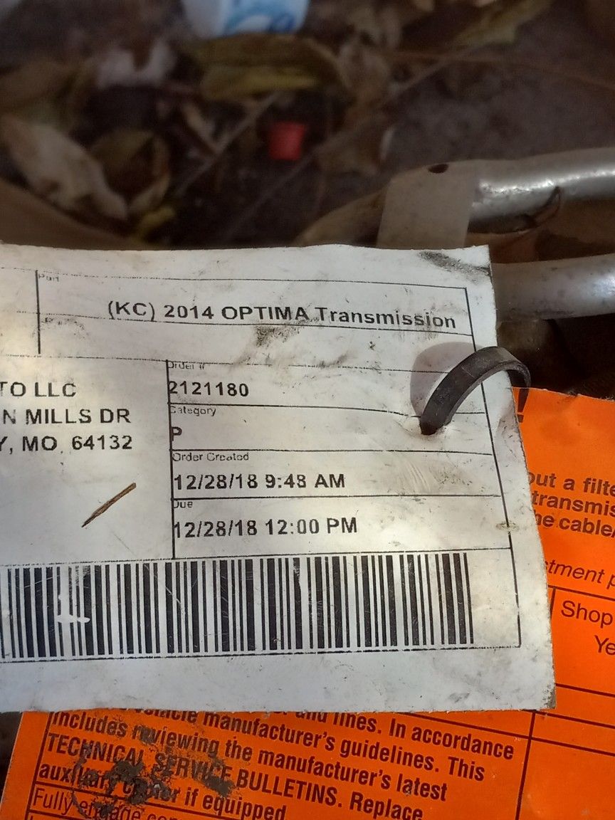 Motor And Transmission For 2014 Optima