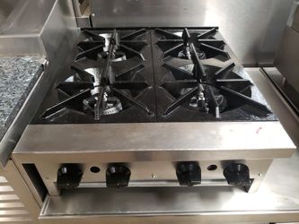 Used 24"L Hot Plate With 4 Burners Natural Gas