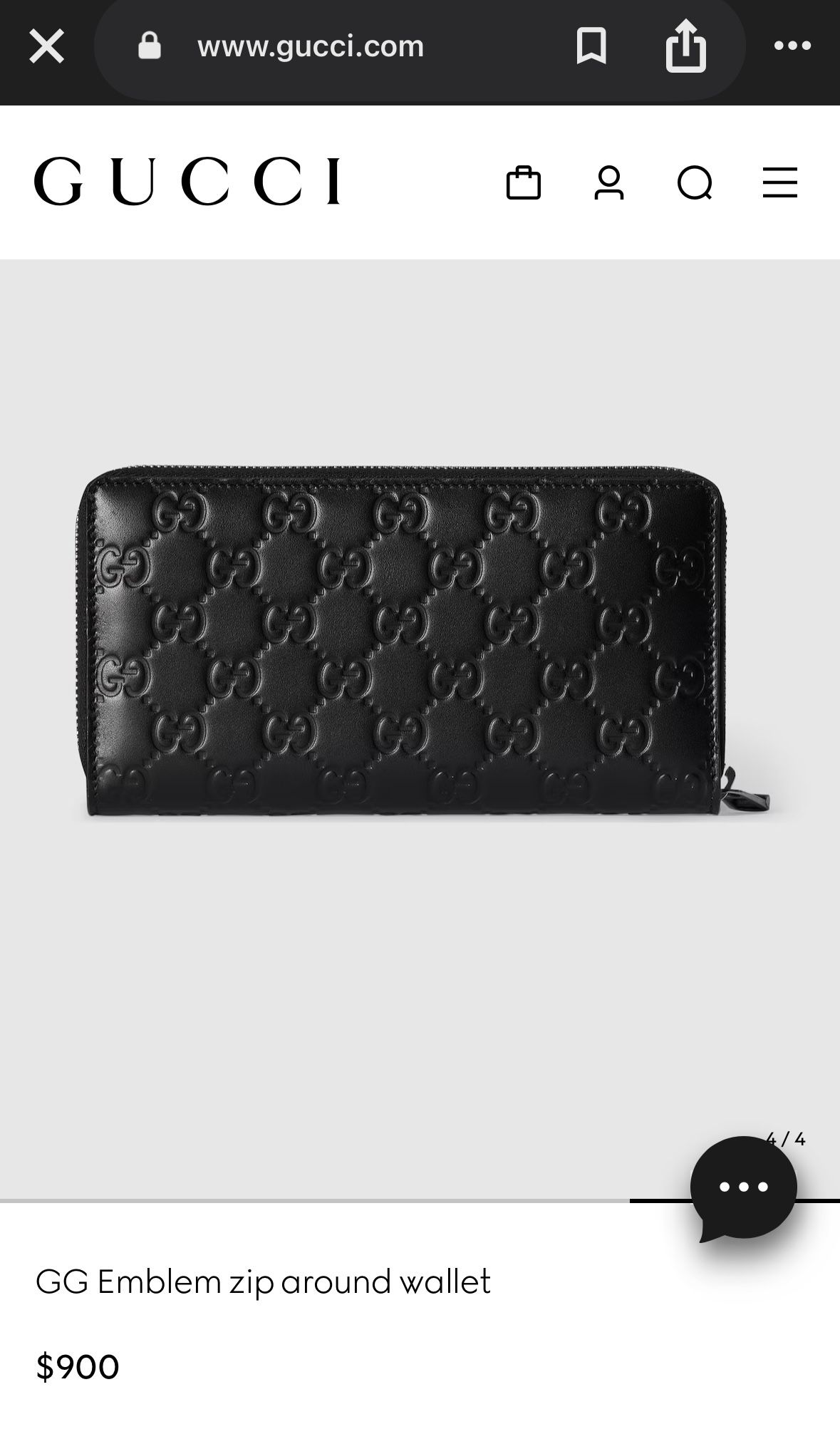Gucci Embossed Black Wallet New In Box