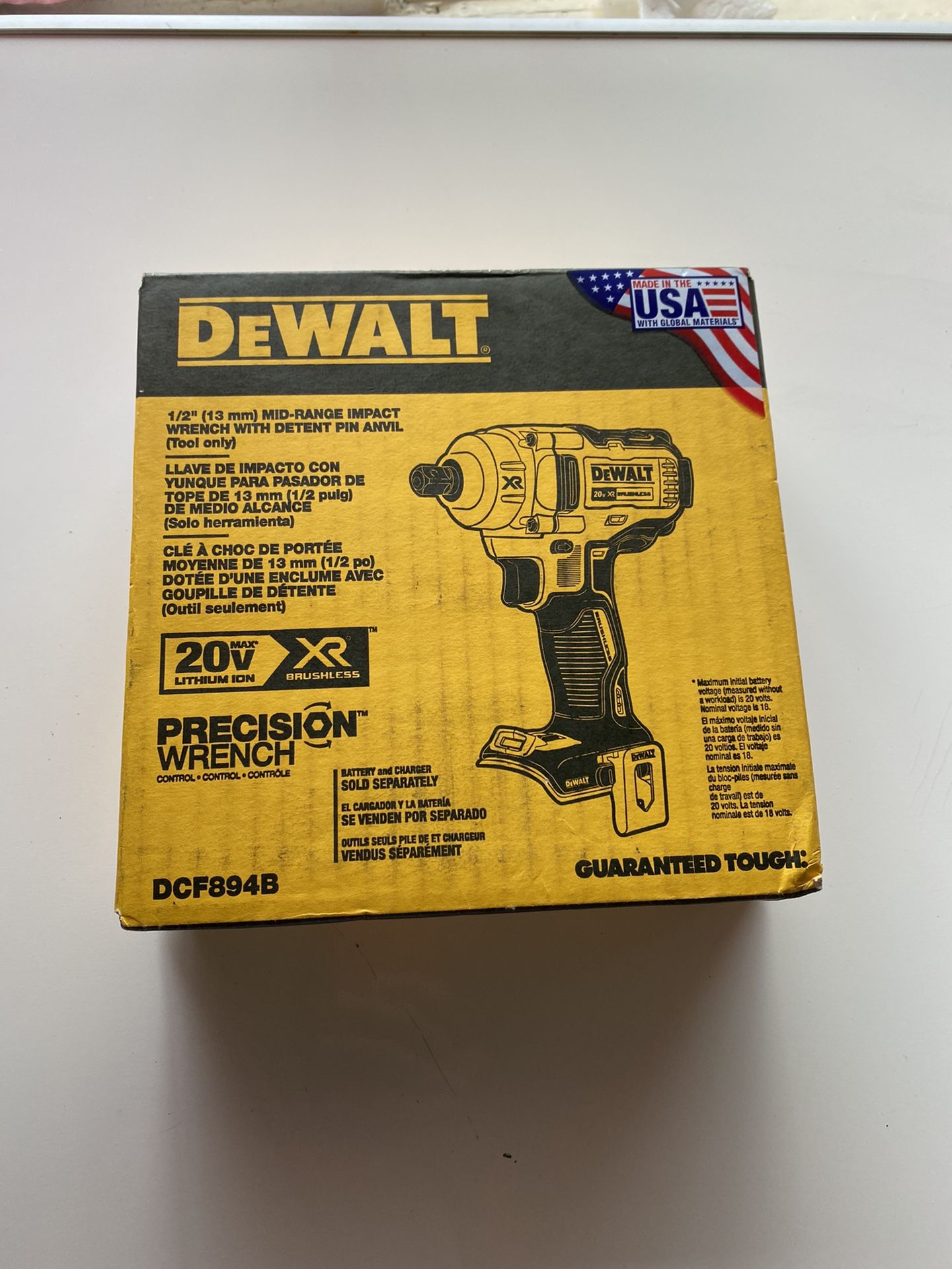 DEWALT 20-Volt MAX XR Lithium-Ion Brushless Cordless 1/2 in. Impact Wrench with Detent Pin Anvil (Tool-Only)