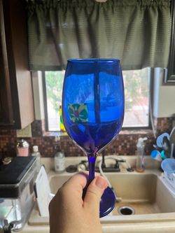 Vintage Cristar Rioja Cobalt Wine Glasses