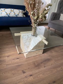 Stone glass coffee table