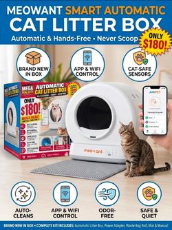 Meowant Self-Cleaning Cat Litter Box – Automatic Smart WiFi (Brand New In Box)