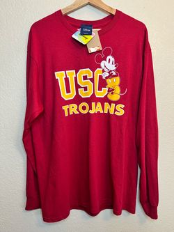 USC Trojans Men's Disney Cardinal Grandiose Mickey Long Sleeve T-Shirt Size Large