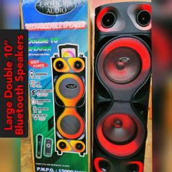 Large Double 10" Portable Bluetooth Speaker 🔊 Wireless Remote & Microphone 🎤 