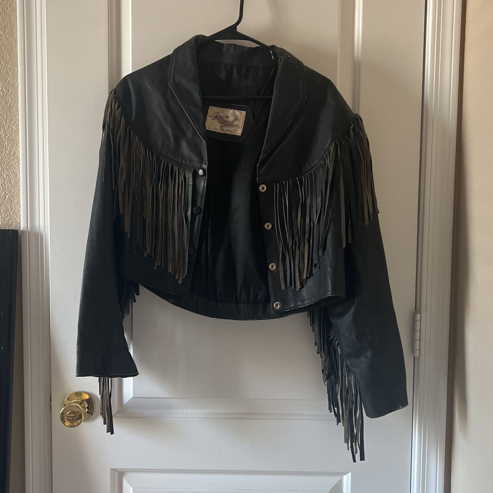 Genuine Leather Fringed Jacket