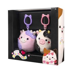 Valentines Squishmallows Keychain Clip Set Squismallow Cow  